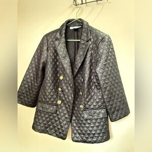 Elegant Black Quilted Blazer